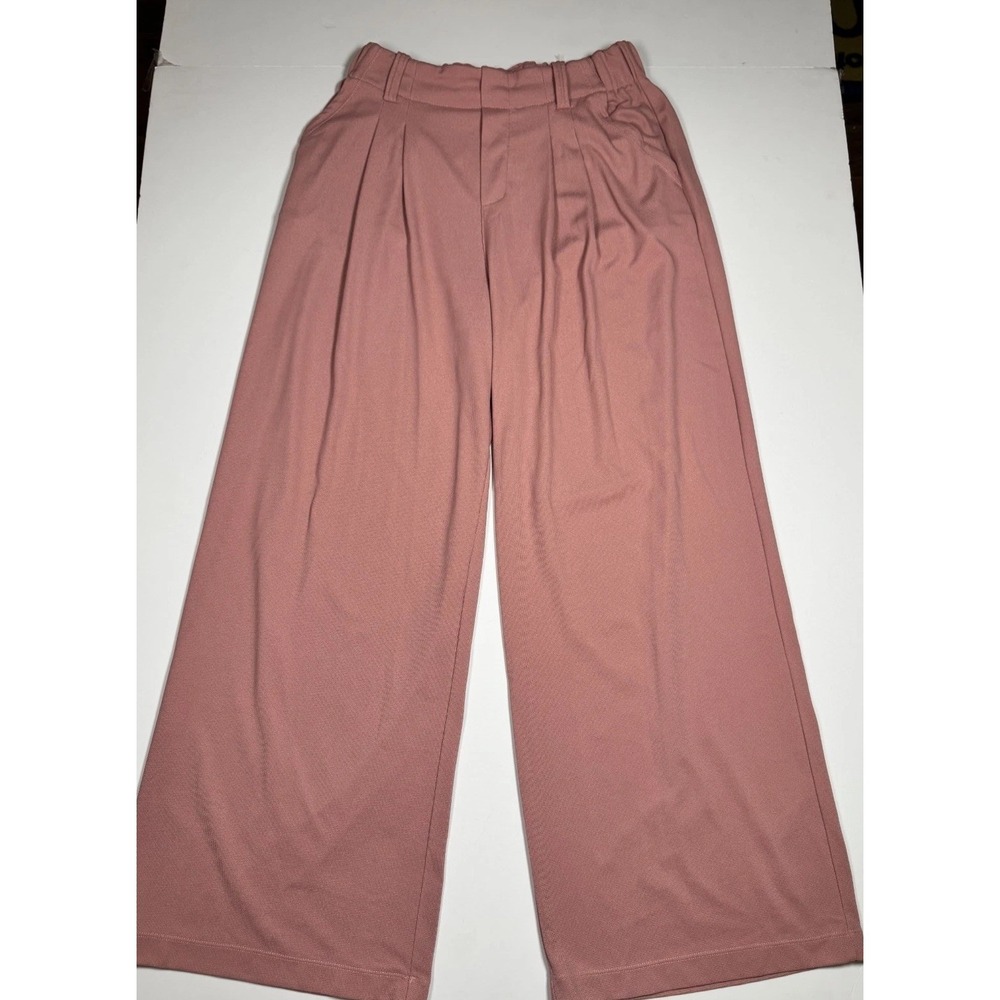 Halara Flex High Waisted Wide Leg Waffle Work Pants Women Rosette Pleated Casual